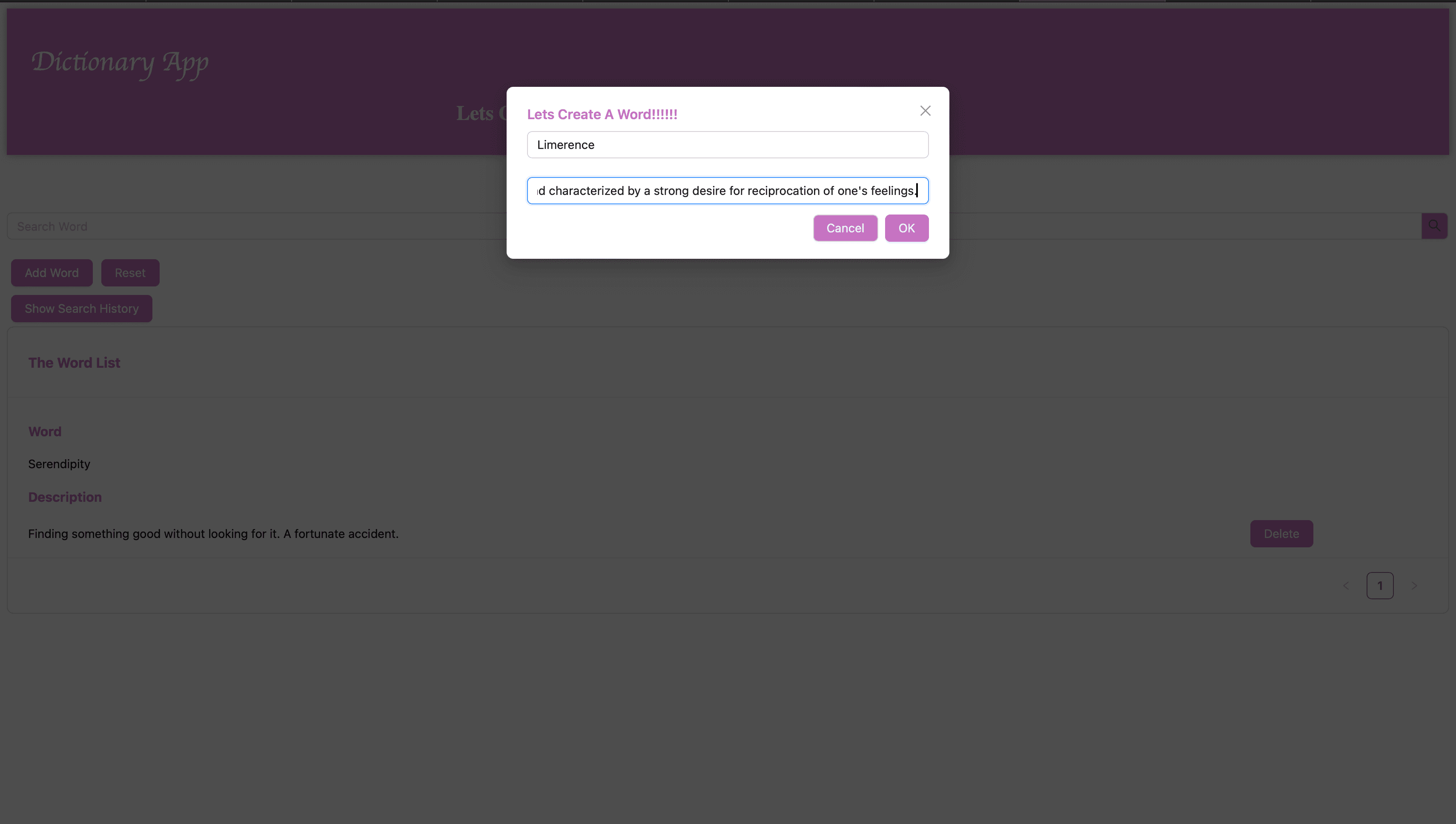 Dictionary App React.js Project